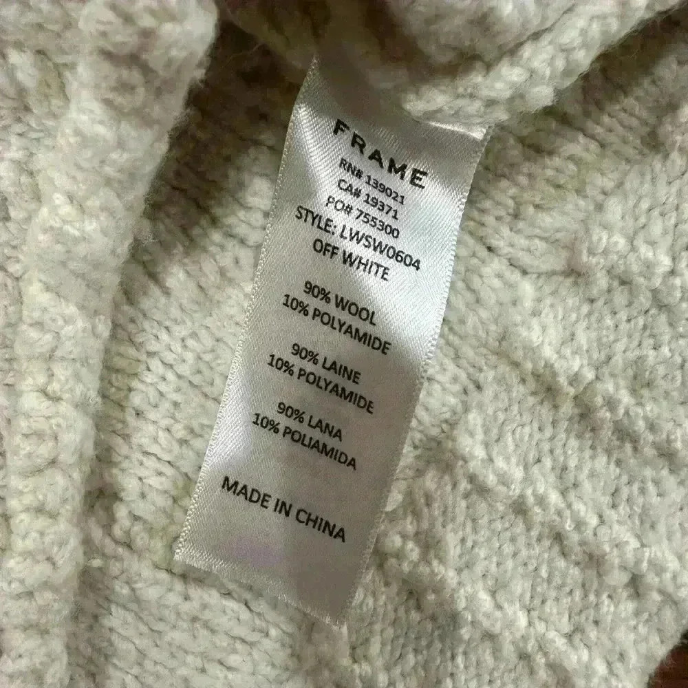 FRAME Patchwork Cable Knit Wool Sweater - Size S/P - image 6